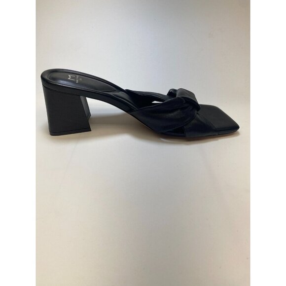 Marc Fisher Women's Calia Heeled Black Leather Sandal Sz 11 - Picture 6 of 9